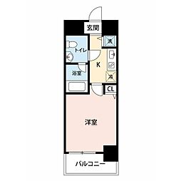 スカイコート都立大学3 1Kの間取図画像