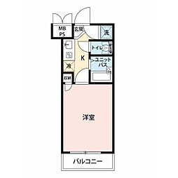 ルーブル中馬込壱番館 1Kの間取図画像