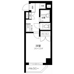 プレール荏原中延 1Kの間取図画像