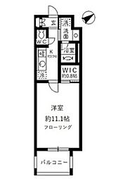 ベルドミール目黒 1Kの間取図画像