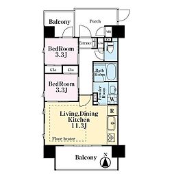 コスモヴィータ蒲田アイリススクエア 2LDKの間取図画像