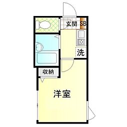 エフスクエア 1Kの間取図画像