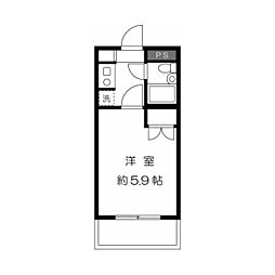 ジョイフルイケガミ 1Kの間取図画像