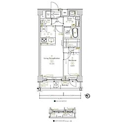 AXAS西馬込アジールコート 1LDKの間取図画像