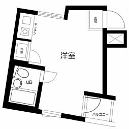 エヴェナール大森 ワンルームの間取図画像
