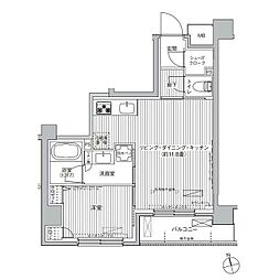 シエール自由が丘 1LDKの間取図画像