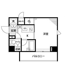 ルーブル目黒 1Kの間取図画像