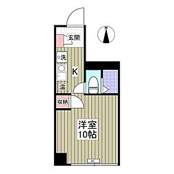 ロイヤルコート大岡山 ワンルームの間取図画像