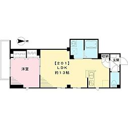 ポットマム 1LDKの間取図画像