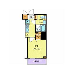 プレール・ドゥーク戸越銀座通り 1Kの間取図画像