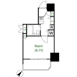 ロイヤルアメニティ池尻大橋 1Kの間取図画像