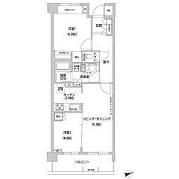 コンフォリア目黒青葉台 2LDKの間取図画像