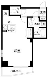 メインステージ目黒2 ワンルームの間取図画像