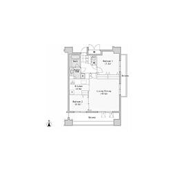 レジディア西麻布 2LDKの間取図画像