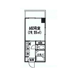 ビラマンスリー多摩川 1Kの間取図画像