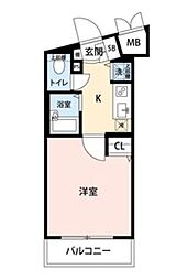 グランド・ガーラ渋谷 1Kの間取図画像