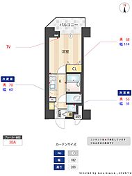 メインステージ恵比寿東 1Kの間取図画像