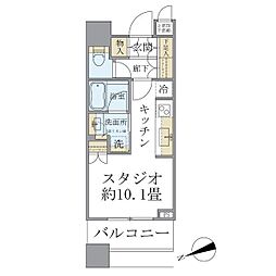 ブリリアタワーズ目黒サウスレジデンス ワンルームの間取図画像
