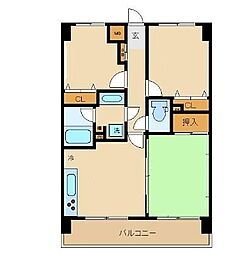 バームハイツ綱島弐番舘 3DKの間取図画像