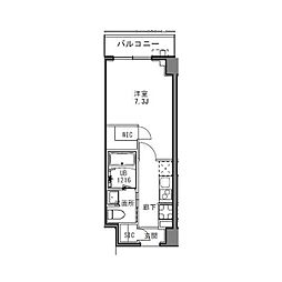 S-RESIDENCE目黒大岡山 1Kの間取図画像