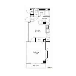 ベルメゾン自由が丘 1DKの間取図画像