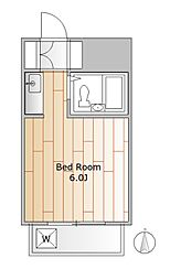 パークレーン碑文谷 ワンルームの間取図画像