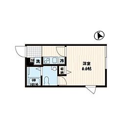 Fullea二子玉川 1Kの間取図画像