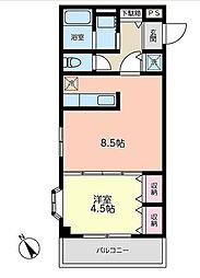 パルス日吉 1LDKの間取図画像