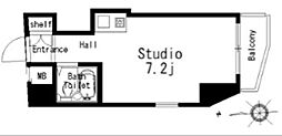 日興パレス田園調布第2 ワンルームの間取図画像