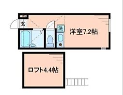 アクシス菊名 ワンルームの間取図画像