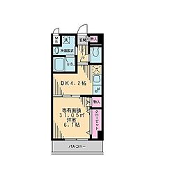 メゾンドソレイユ5 1DKの間取図画像