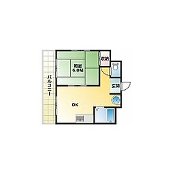 花こう第一ビル 1DKの間取図画像