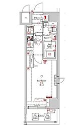 ジーベック蒲田ステーションエグゼ 1Kの間取図画像