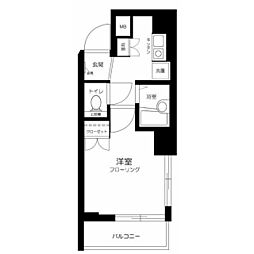 アクティブミレニアム中延 1Kの間取図画像