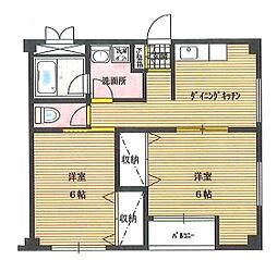 メゾンフランセ 2DKの間取図画像