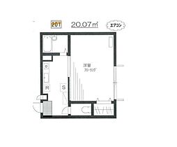 K’S　HOUSE 2階1Kの間取り