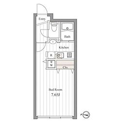 ZESTY桜新町 2階ワンルームの間取り