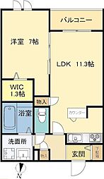 ウィステリア 1LDKの間取図画像