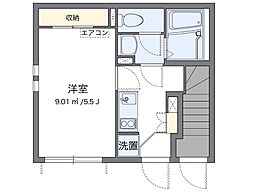 BonBon桜 1Kの間取図画像