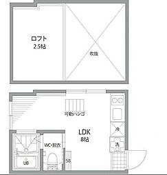 グランエッグス梅ヶ丘 ワンルームの間取図画像
