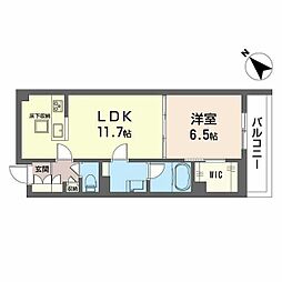 フェリシード野沢 1LDKの間取図画像