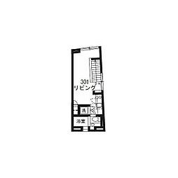 FARE代々木上原2 ワンルームの間取図画像