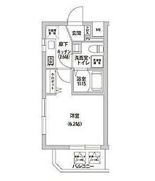 グランデュオ北沢 1Kの間取図画像
