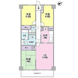 ファーサ宮崎台 3LDKの間取図画像