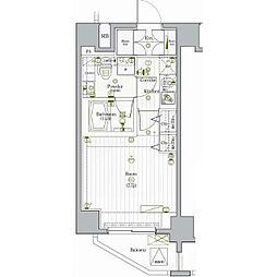 PREMIUMCUBEG駒沢大学 1Kの間取図画像