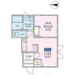 メゾンドミネ 1LDKの間取図画像
