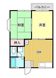 アーバンハイツ 2DKの間取図画像