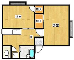 コーポアルフィ 2Kの間取図画像