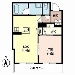 シャーメゾンCITY 1LDKの間取図画像