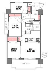 ファミール深江橋デュオ 3LDKの間取図画像
